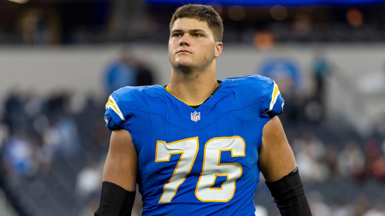 Chargers OT Joe Alt played on the right side last year, but moved to the left to fill in for an injured LT Rashawn Slater and performed well. However, now the Chargers will be without both OTs due to a high ankle sprain suffered by Alt in week 4.