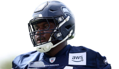Seattle Seahawks right guard spot Christian Haynes...