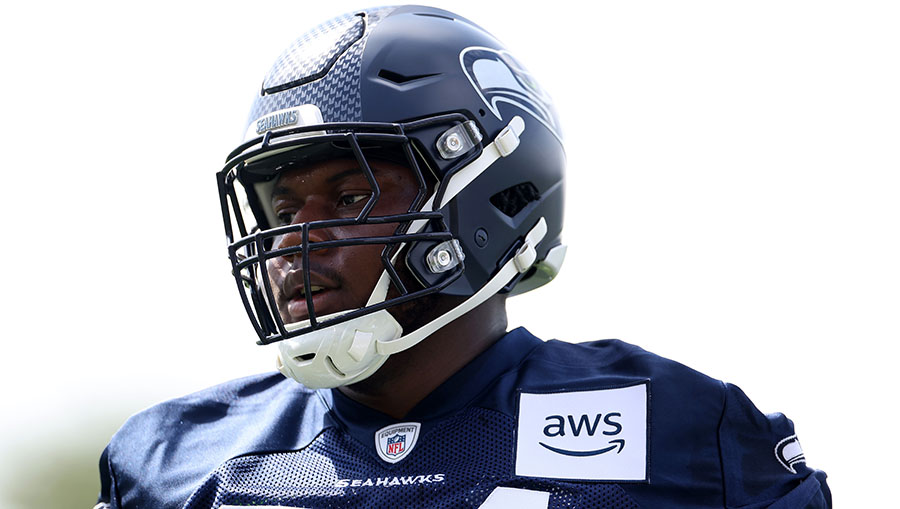 Seattle Seahawks right guard spot Christian Haynes...
