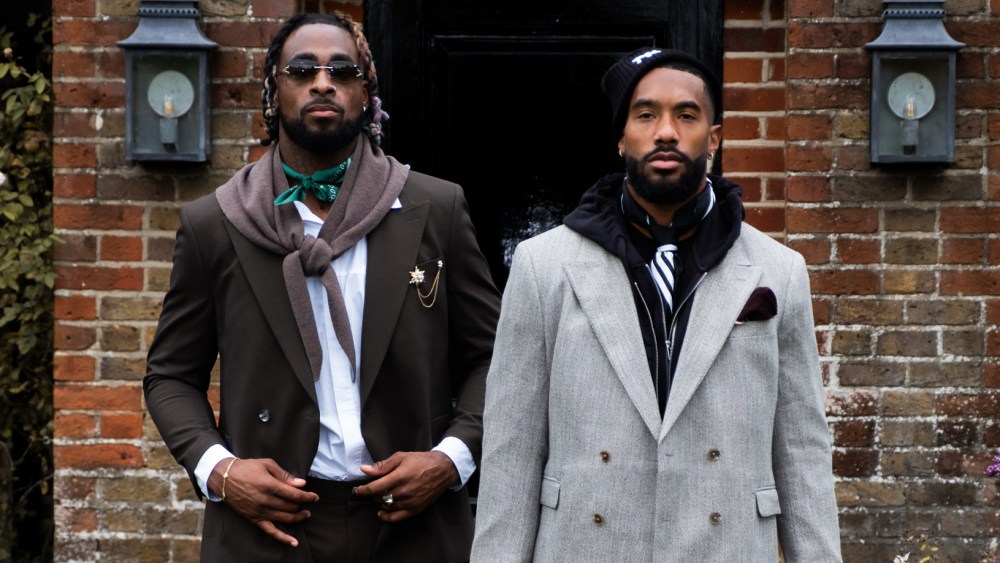 Andre Cisco and Will McDonald model looks from the Topman x New York Jets Edit on Topshop.com.