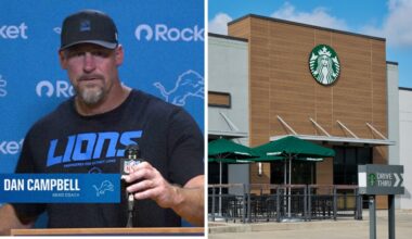 Dan Campbell (l) starbucks (r)