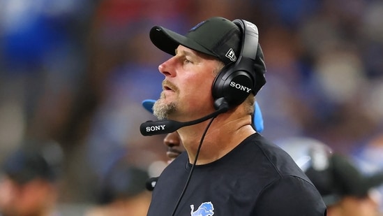 Detroit Lions head coach Dan Campbell looks on during the fourth quarter against the Cleveland Browns at Ford Field.(Getty Images via AFP)