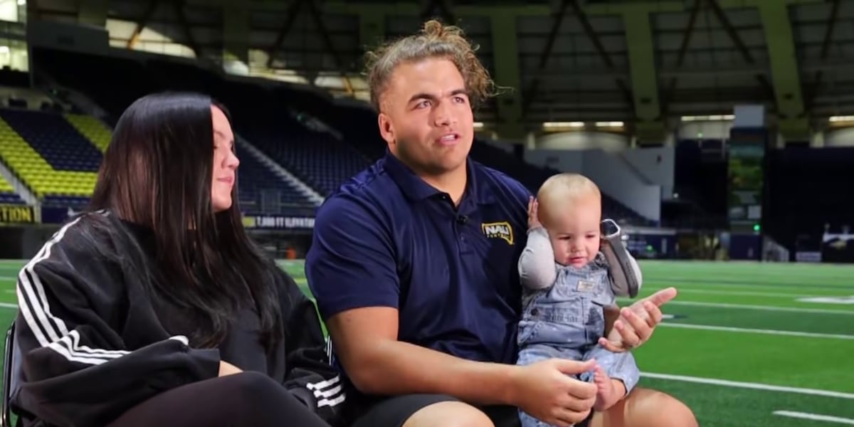 NAU football player shares how he balances being a dad and college athlete