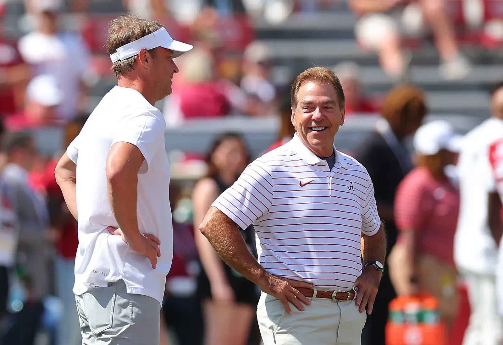 Nick Saban offered his thoughts on Lane Kiffin taking Florida, LSU job.