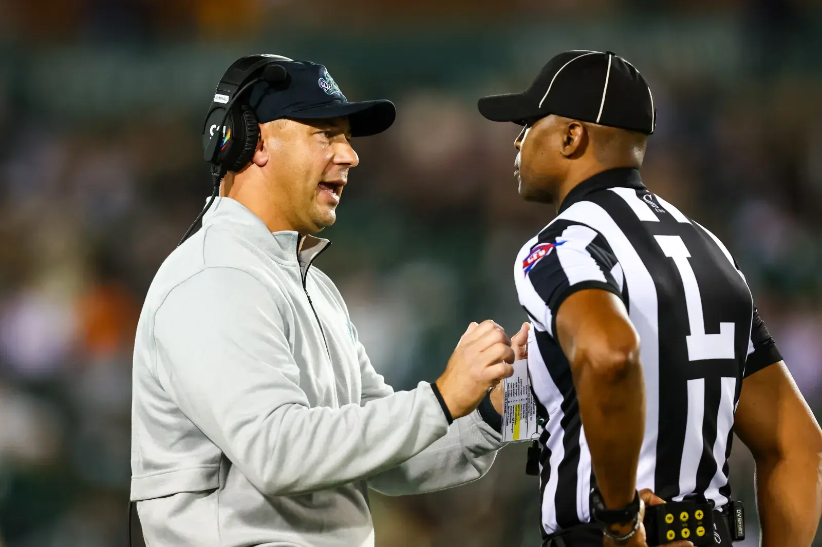 Head Coach Jon Sumrall of the Tulane Green Wave college football team has been linked to LSU