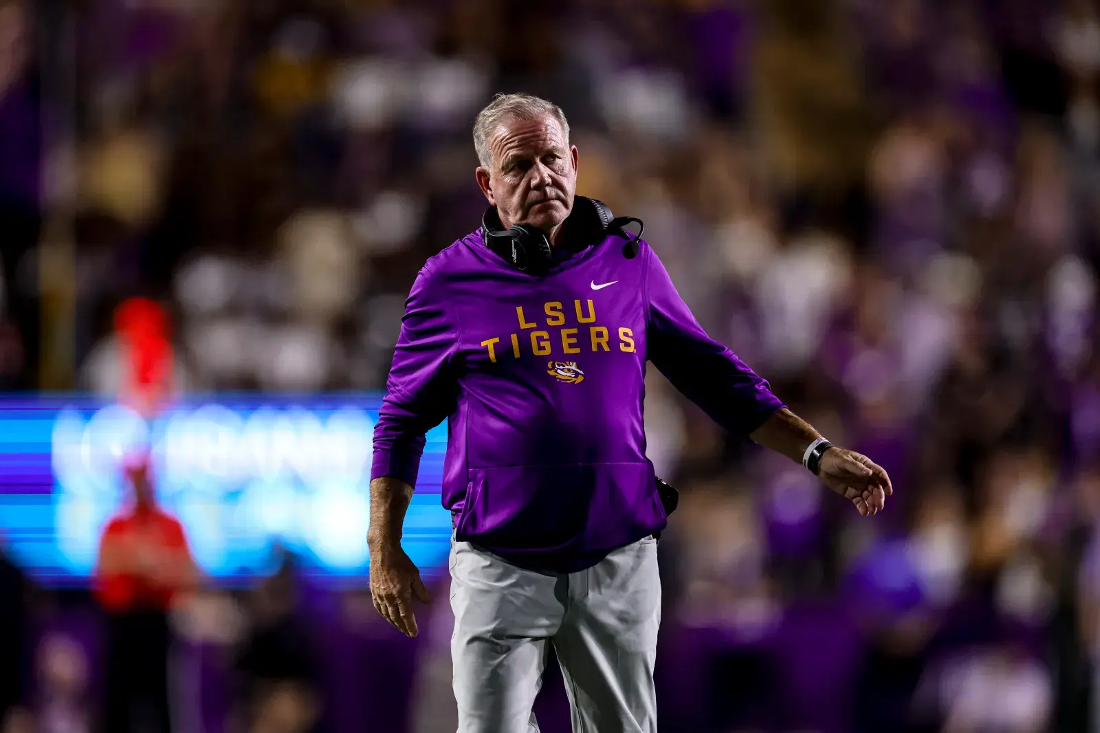 Brian Kelly, head coach of the LSU Tigers