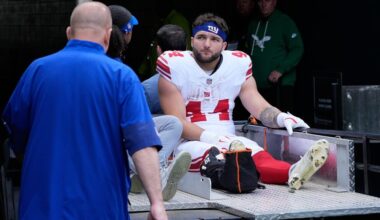 New York Giants running back Cam Skattebo...