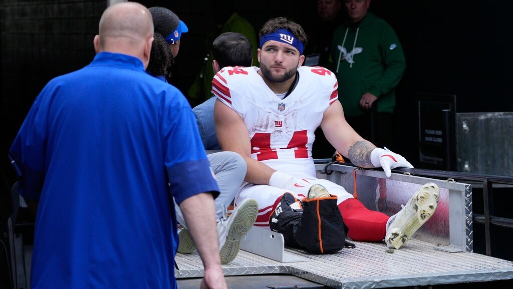 New York Giants running back Cam Skattebo...