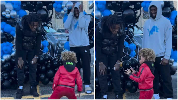 4-year-old shows 2 Detroit Lions stars his TD celebration -- see their reactions