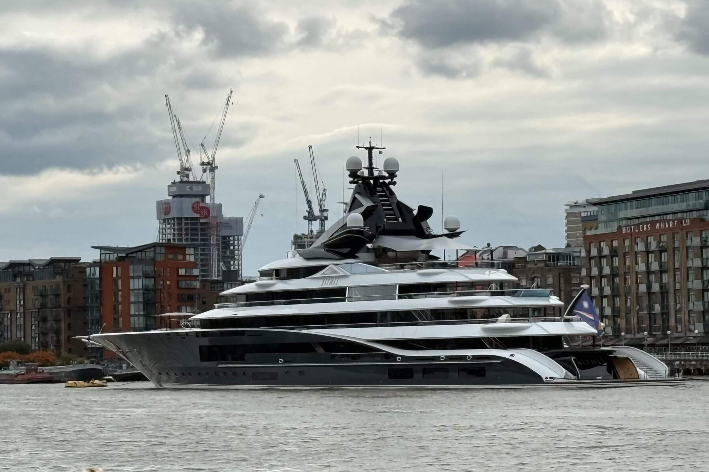 Shahid Khan's yacht on the River Thames in London
