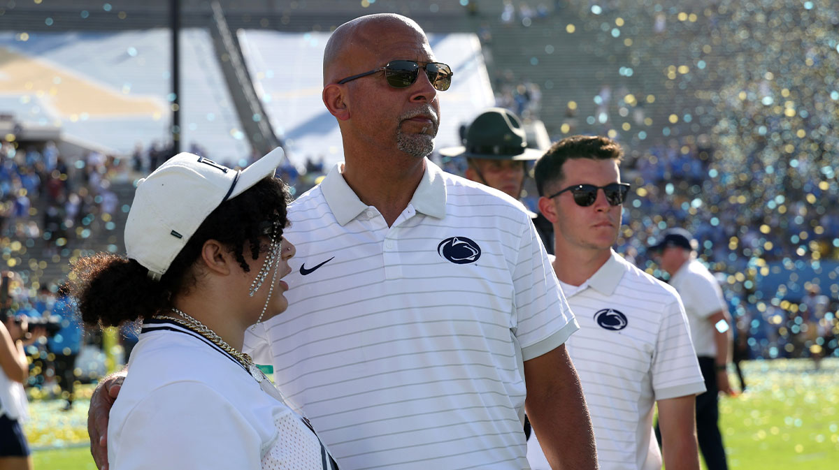 Penn State Nittany Lions head coach James Franklin (middle) looks on after defeated by UCLA Bruins 42-37 at Rose Bowl.
