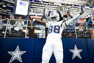 Dallas Cowboys wide receiver Ceedee Lamb (88) celebrates after scoring on a 74 yard...