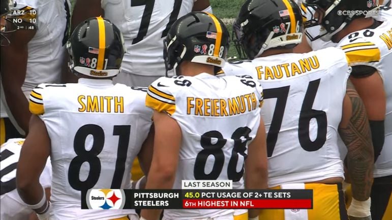 Steelers tight ends Jonnu Smith Pat Freiermuth TE