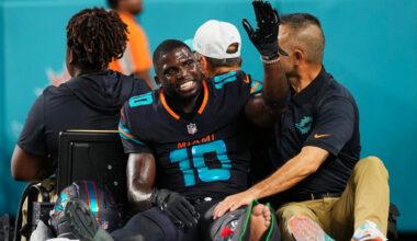 Worrying Tyreek Hill health update with concern Dolphins receiver has suffered more serious injury than first feared