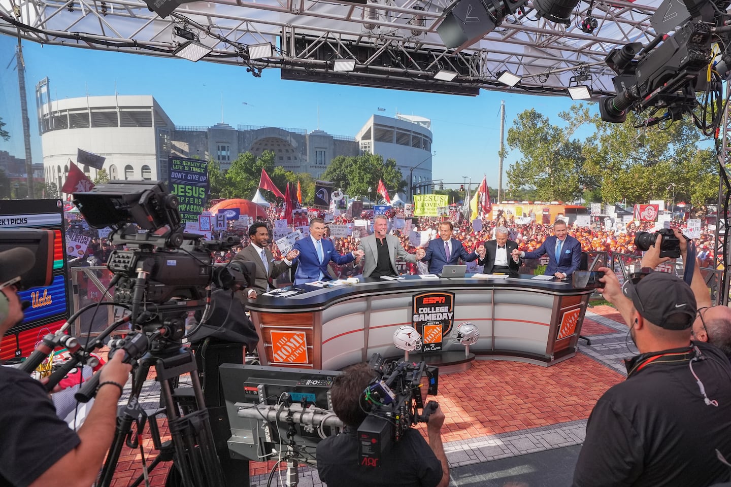 Pat McAfee's kicking contest during "College Gameday" has turned into a must-watch spectacle.