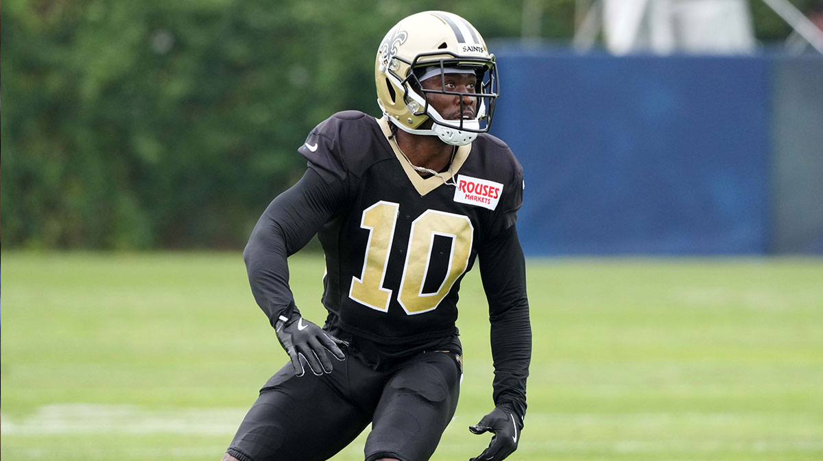 New Orleans Saints wide receiver Brandin Cooks (10) during a joint practice Los Angeles Rams at the Dignity Health Sports Park.