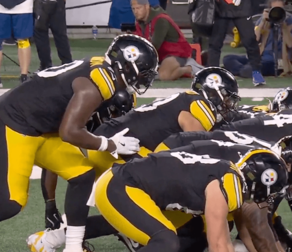 The Steelers attempted a tush push on Thursday night.
