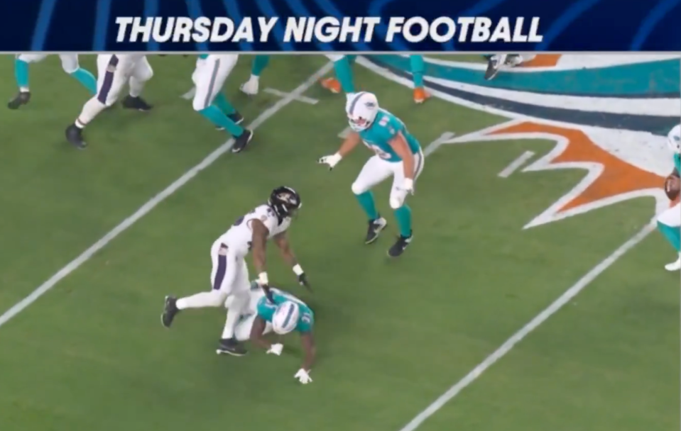 The official thought Gordon had tripped Baltimore's Mike Green