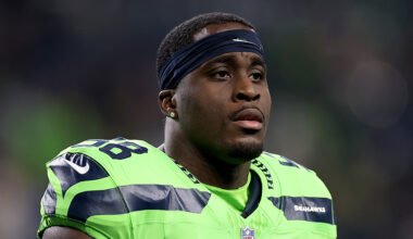 Seattle Seahawks Derick Hall looks on Green Bay Packers 2024...