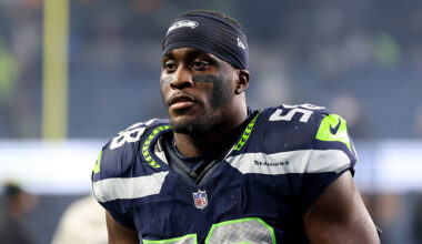 Seattle Seahawks Derick Hall walks off field 2024...