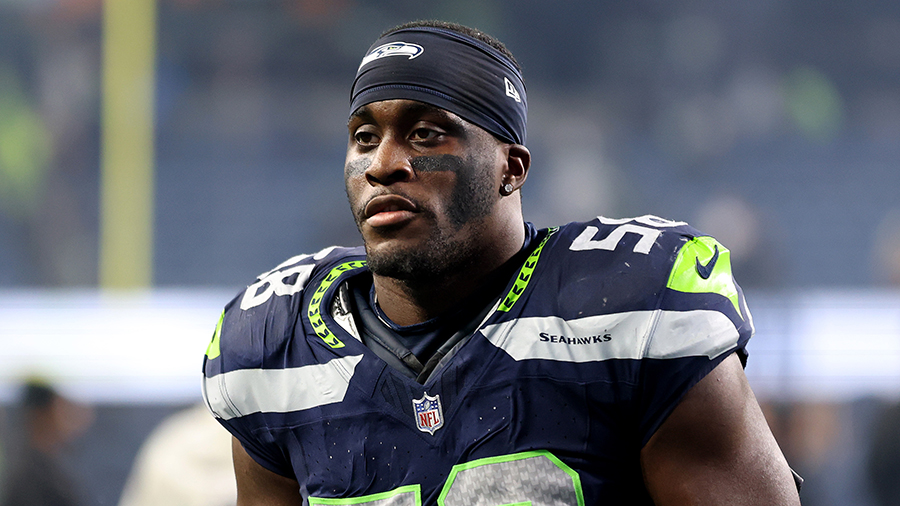 Seattle Seahawks Derick Hall walks off field 2024...