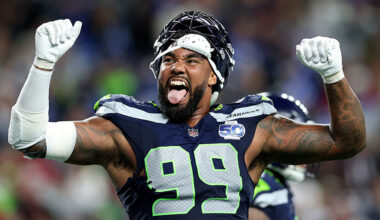 Seattle Seahawks Leonard Williams celebration Houston Texans 2025...