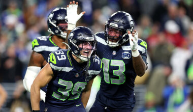 Seattle Seahawks Ty Okada sack celebration Houston Texans 2025...