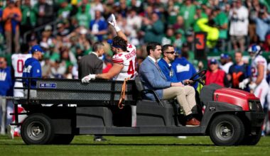 Giants RB Cam Skattebo ruled out vs. Eagles after dislocating ankle in second quarter