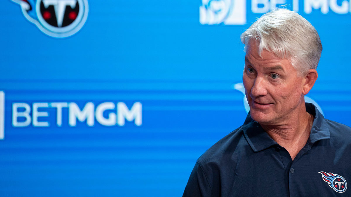 Tennessee Titans interim head coach Mike McCoy speaks to the media during his first press conference as interim head coach at Ascension Saint Thomas Sports Park in Nashville, Tenn., Tuesday, Oct. 14, 2025. Titans head coach Brian Callahan was fired Monday after leading the team to a 4-19 record over his tenure.