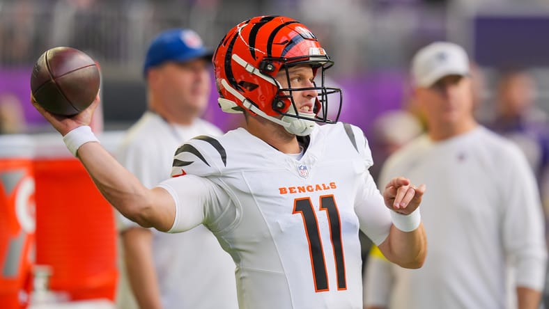 Brett Rypien warms up before a game against the Minnesota Vikings. vikings players in limbo 2026