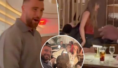 Taylor Swift emerges with Travis Kelce to celebrate Chiefs win against Raiders
