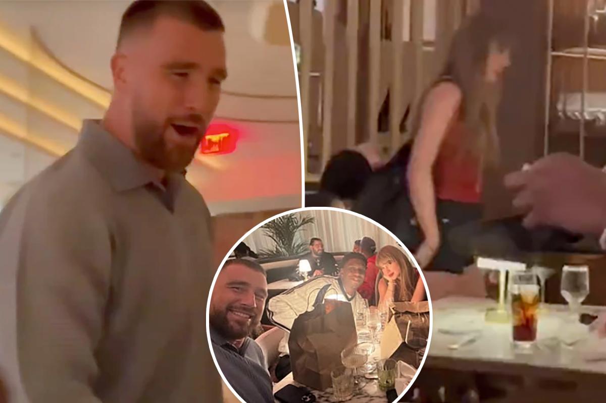 Taylor Swift emerges with Travis Kelce to celebrate Chiefs win against Raiders
