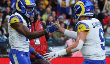 Matthew Stafford throws 5 TD passes as Rams rout Jaguars 35-7 at rainy Wembley