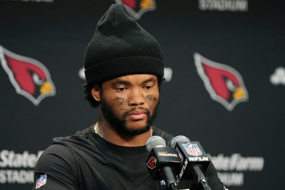 Arizona Cardinals quarterback Kyler Murray at a news conference.