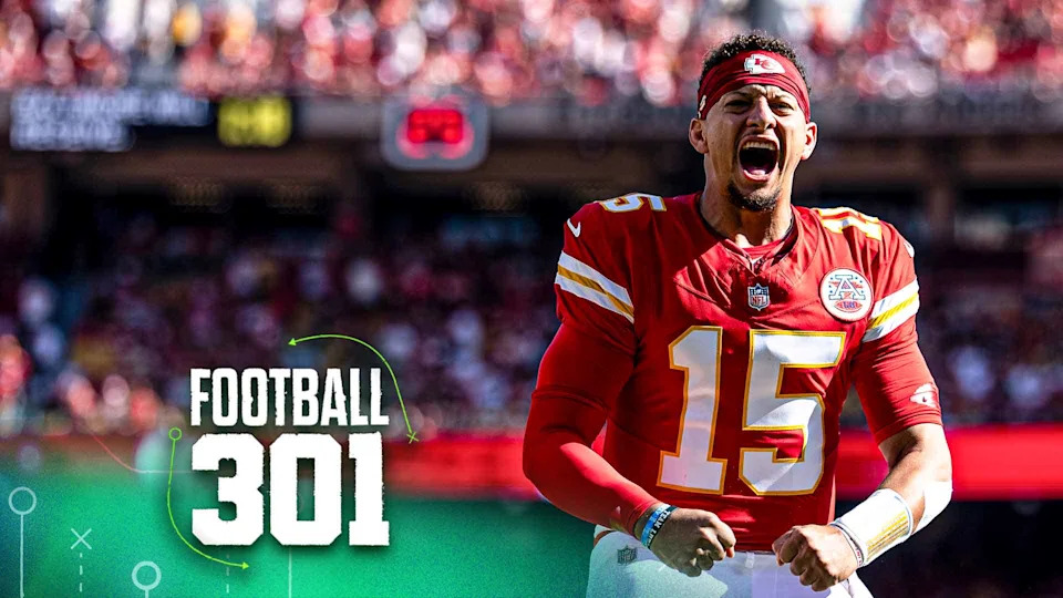 KANSAS CITY, MISSOURI - SEPTEMBER 28: Patrick Mahomes #15 of the Kansas City Chiefs reacts prior to an NFL football game against the Baltimore Ravens at GEHA Field at Arrowhead Stadium on September 28, 2025 in Kansas City, Missouri. (Photo by Michael Owens/Getty Images)