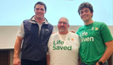 Leukemia Survivor Introduced to Lifesaving Donor by Former NFL Player at Boston College Donor Drive