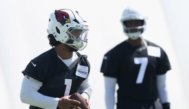 Cardinals' Kyler Murray and Jacoby Brissett...