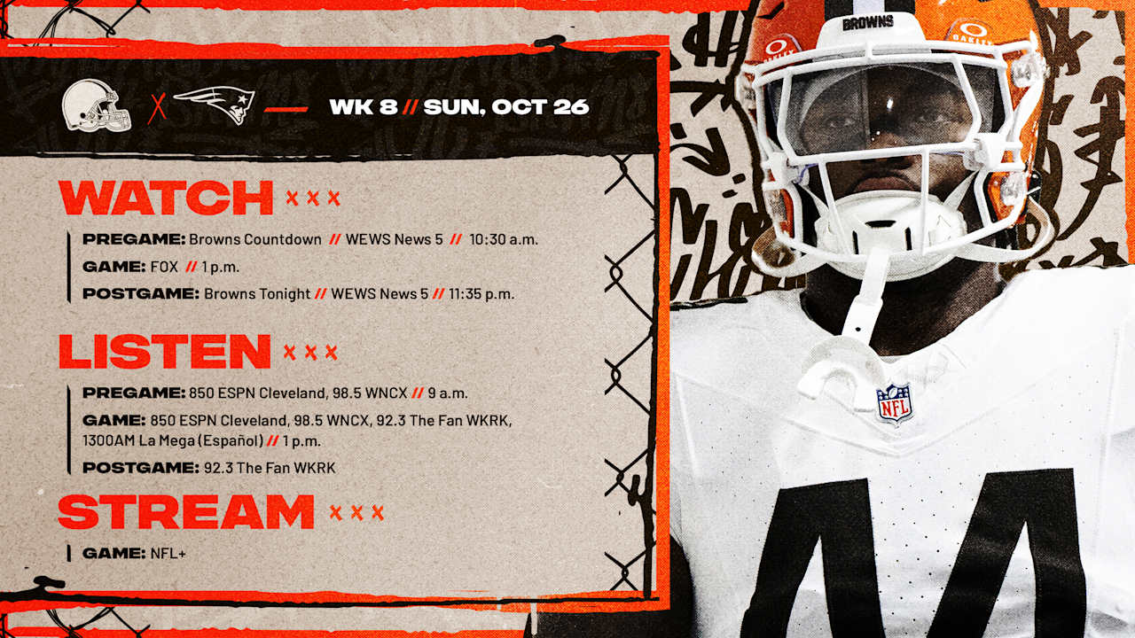 Browns vs. Patriots How to Watch, Listen & Live Stream