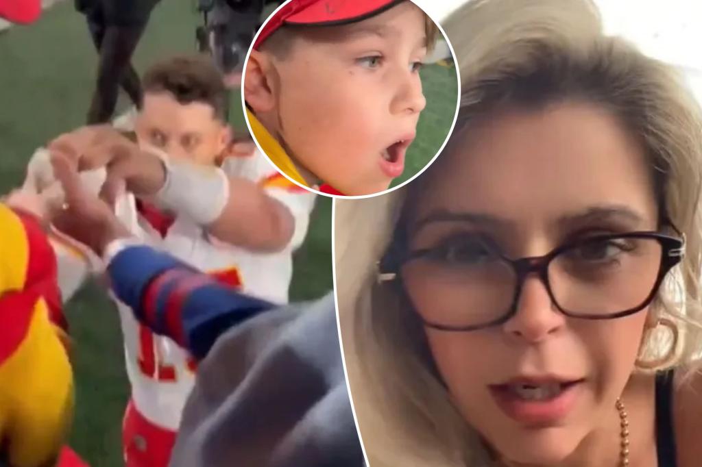 How Giants fan made amends with boy after snatching Patrick Mahomes' headband