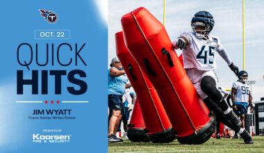 Quick Hits After Wednesday's Titans Practice 