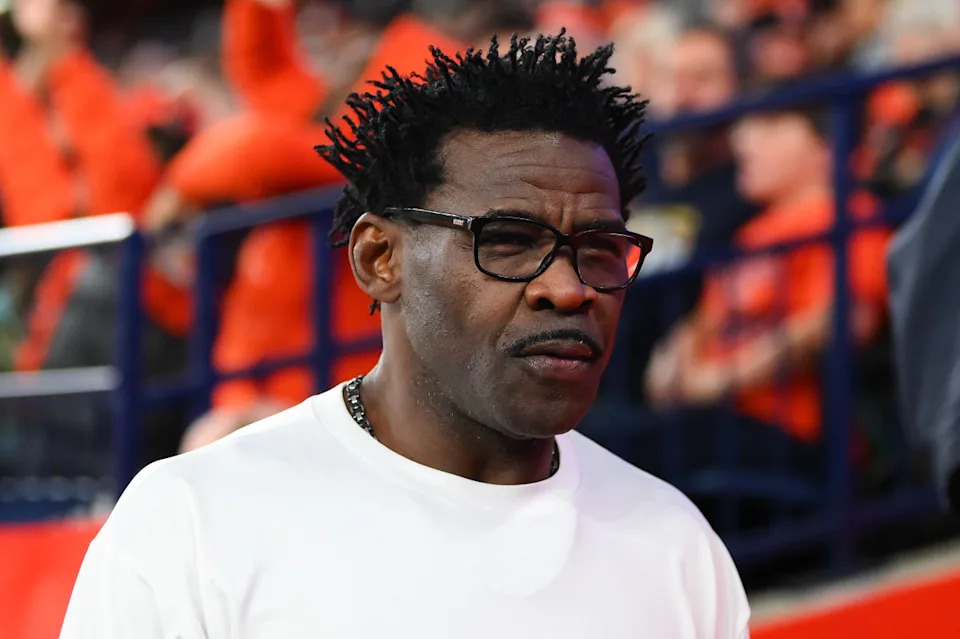 Miami Hurricanes former player and NFL Hall of Fame member Michael Irvin looks on during the first half of a game between the Miami Hurricanes and the Syracuse Orange.Rich Barnes-Imagn Images