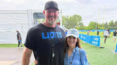 Dan Campbell’s wife Holly steals spotlight in referee-inspired outfit during Lions’ MNF clash against Buccaneers