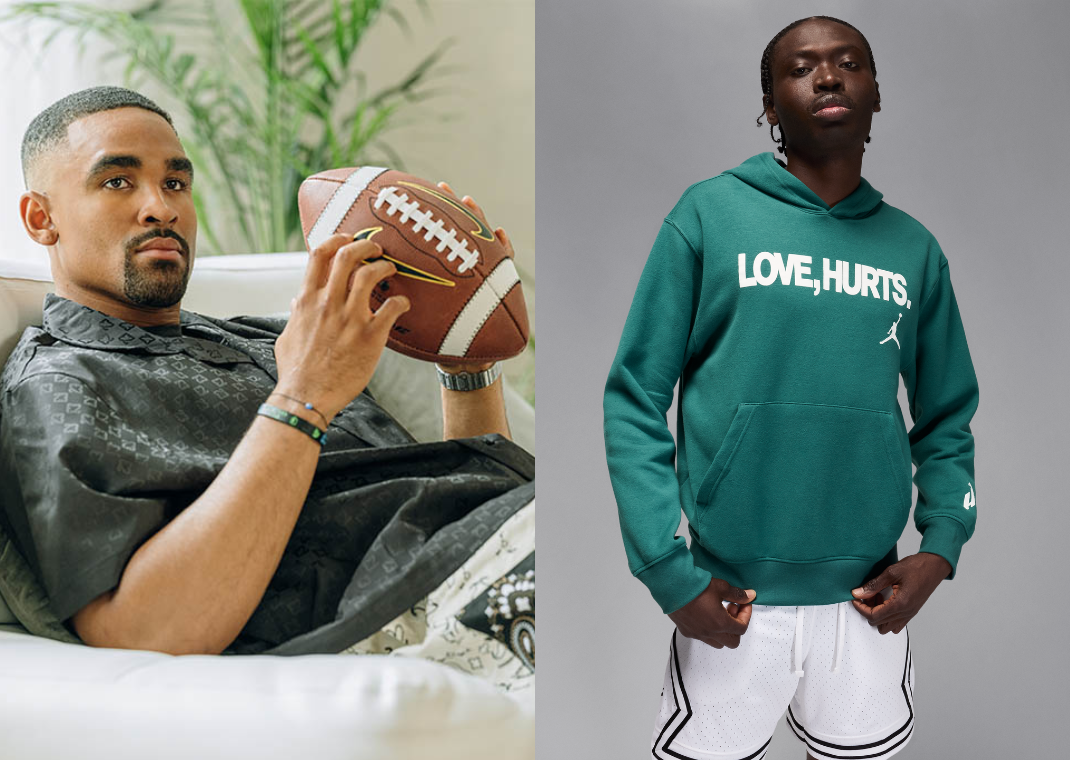 Jalen Hurts' new Jordan Brand Love, Hurts hoodie