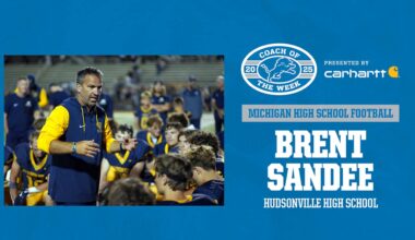 Brent Sandee of Hudsonville High School Named the Detroit Lions High School Football Coach of the Week