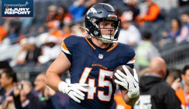 Broncos TE Nate Adkins estimated as nonparticipant ahead of Week 5 game vs. Eagles