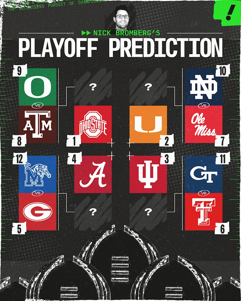 Here's what Nick Bromberg's College Football Playoff picture looks like after Week 7. (Davis Long/Yahoo Sports)