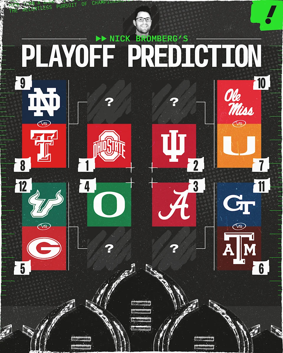 Here's what Nick Bromberg's College Football Playoff picture looks like after Week 8. (Taylar Sievert/Yahoo Sports)