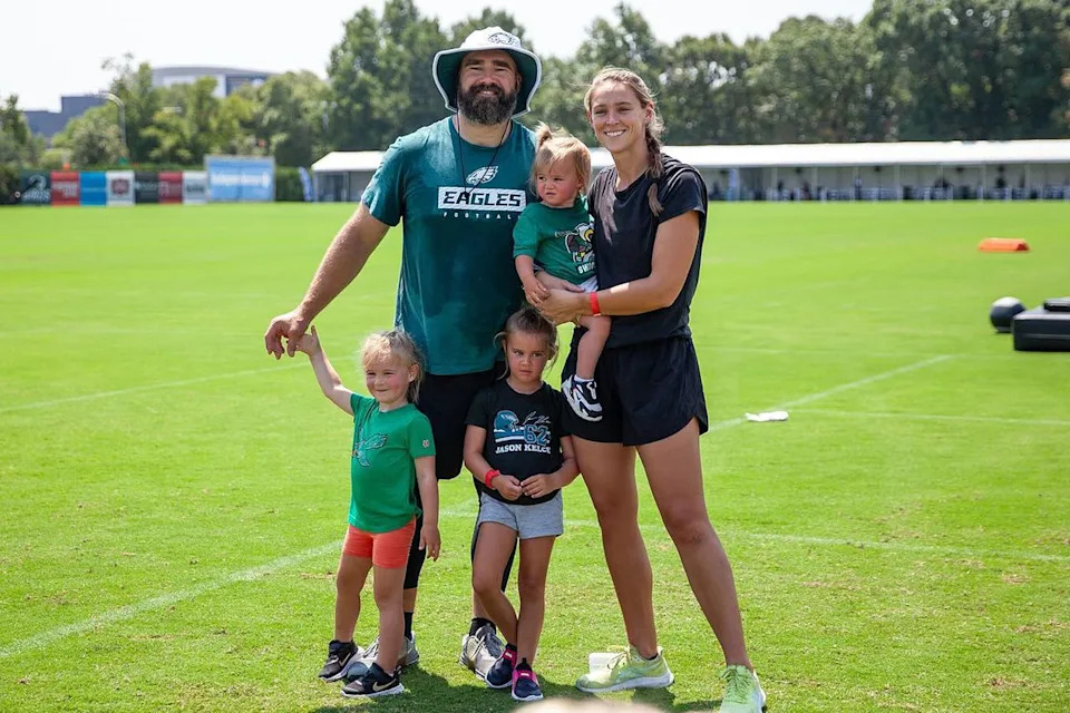 Kylie Kelce/Instagram Jason Kelce and Kylie Kelce with their three eldest kids.