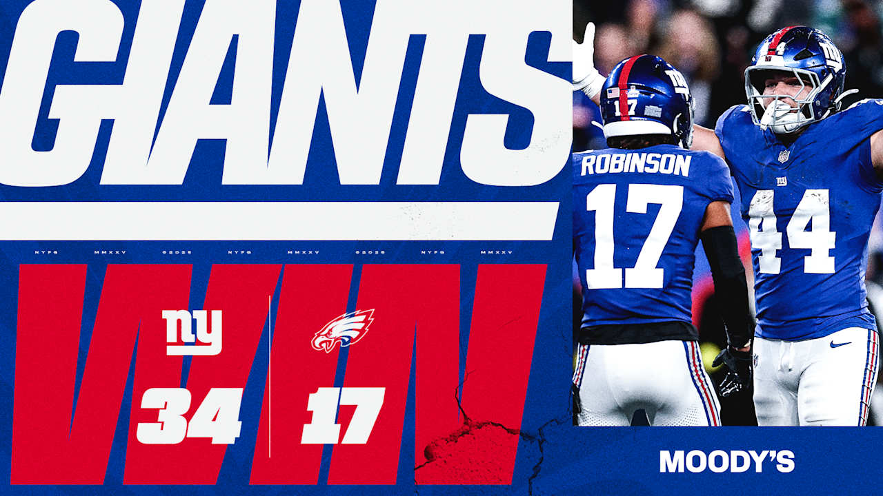 Giants defeat Eagles, 34-17, on Thursday Night Football