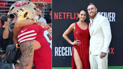 George Kittle’s “backup wife hug” with Kristin Juszczyk becomes the funniest off-field moment of the 49ers game